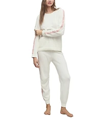 Barefoot Dreams CozyChic Ultra Lite Knit Heart Stripe Coordinating Jogger