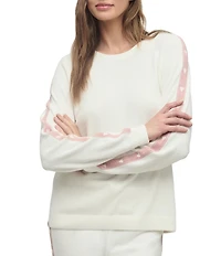 Barefoot Dreams CozyChic Ultra Lite® Knit Long Sleeve Crew Neck Heart Stripe Coordinating Pullover