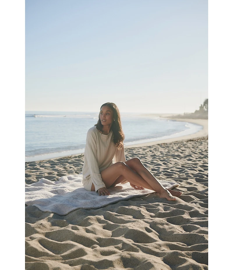 Barefoot Dreams CozyChic Ultra Lite® Knit Long Sleeve Rope Stripe Boatneck Pullover