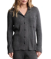 Barefoot Dreams CozyChic Ultra Lite® Lurex Rib Knit Button-Front Coordinating Lounge Top