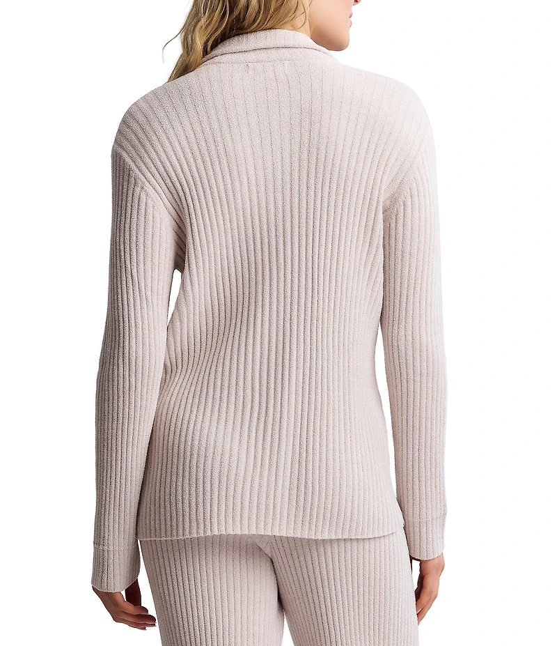 Barefoot Dreams CozyChic Ultra Lite® Lurex Rib Knit Button-Front Coordinating Lounge Top