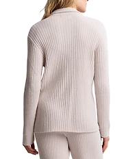 Barefoot Dreams CozyChic Ultra Lite® Lurex Rib Knit Button-Front Coordinating Lounge Top