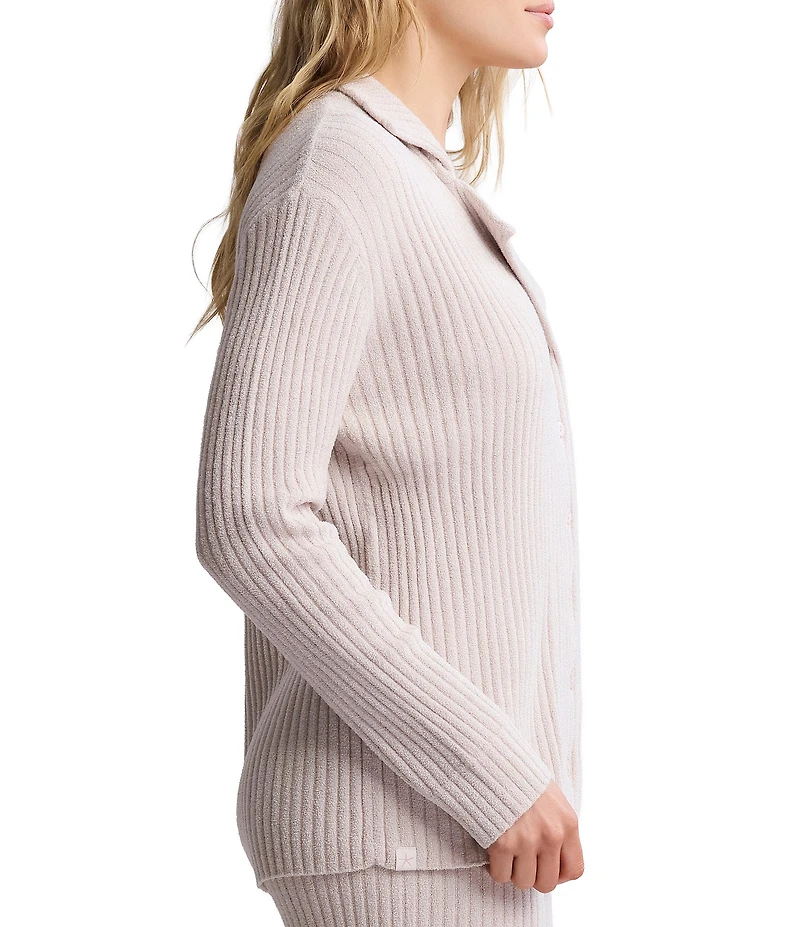 Barefoot Dreams CozyChic Ultra Lite® Lurex Rib Knit Button-Front Coordinating Lounge Top