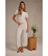 Barefoot Dreams CozyChic Ultra Lite Pointelle Short Sleeve Coordinating Lounge Top