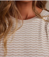 Barefoot Dreams CozyChic Ultra Lite Pointelle Short Sleeve Coordinating Lounge Top