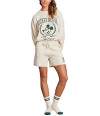 Barefoot Dreams Knit Mickey Athletic Sleep Lounge Shorts