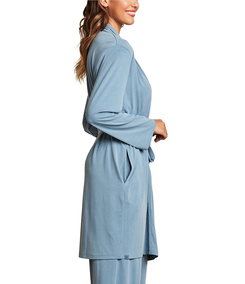 Barefoot Dreams Malibu Collection Sand Washed Jersey Knit Midi Robe