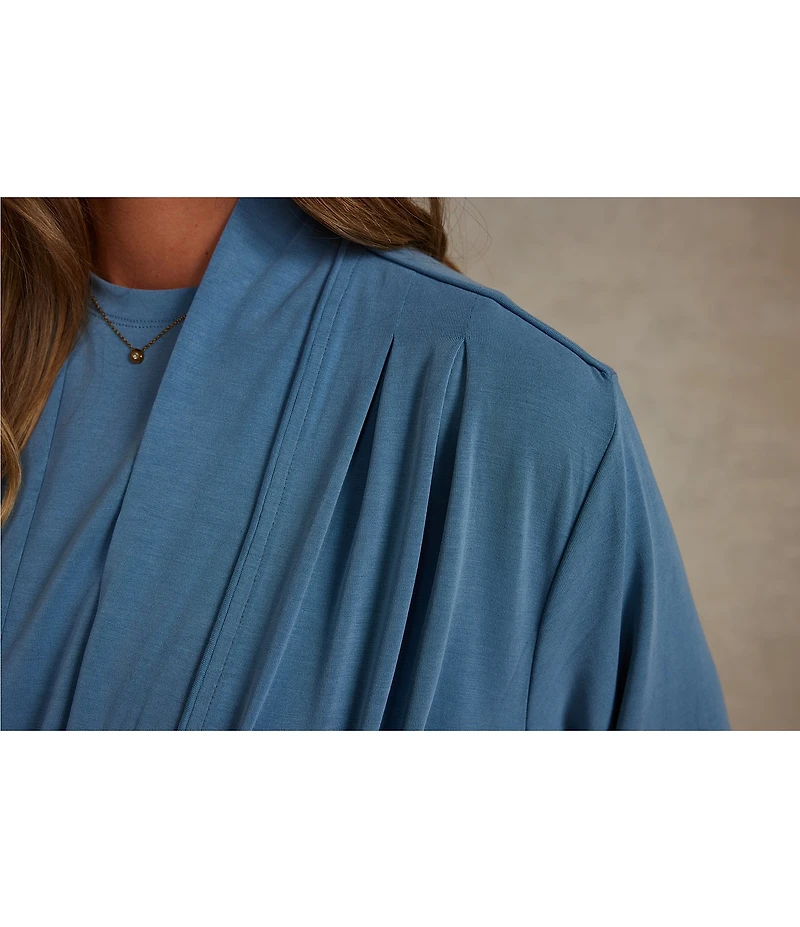 Barefoot Dreams Malibu Collection Sand Washed Jersey Knit Midi Robe