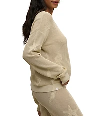 Barefoot Dreams Sunbleach Shell Motif Long Sleeve Crew Neck Coordinating Top