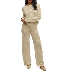 Barefoot Dreams Sunbleach Shell Motif Long Sleeve Crew Neck Coordinating Top