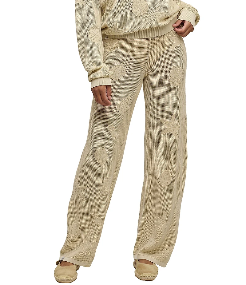 Barefoot Dreams Sunbleached Shell Motif Open-Knit Coordinating Pants