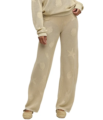 Barefoot Dreams Sunbleached Shell Motif Open-Knit Coordinating Pants
