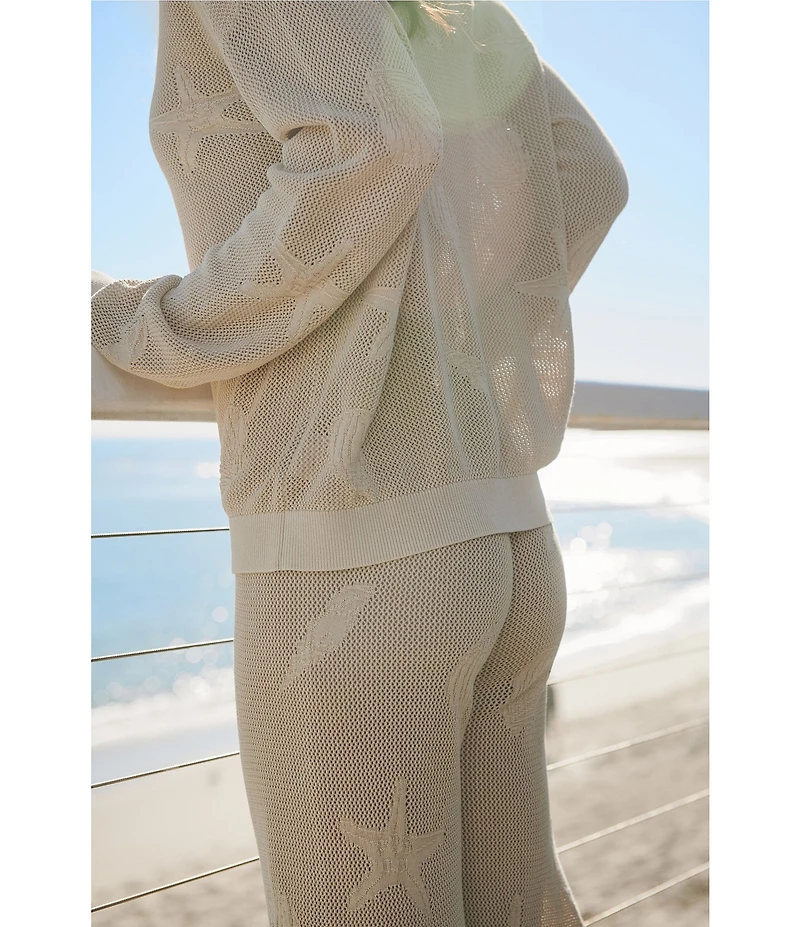 Barefoot Dreams Sunbleached Shell Motif Open-Knit Coordinating Pants