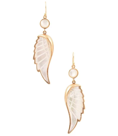 Barse Wings of Grace Mother-Of-Pearl Drop Earrings