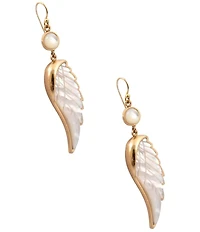 Barse Wings of Grace Mother-Of-Pearl Drop Earrings