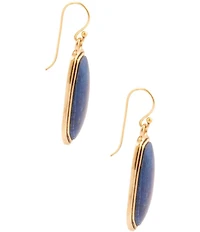 Barse Abstract Bronze and Lapis Drop Earrings