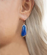 Barse Abstract Bronze and Lapis Drop Earrings