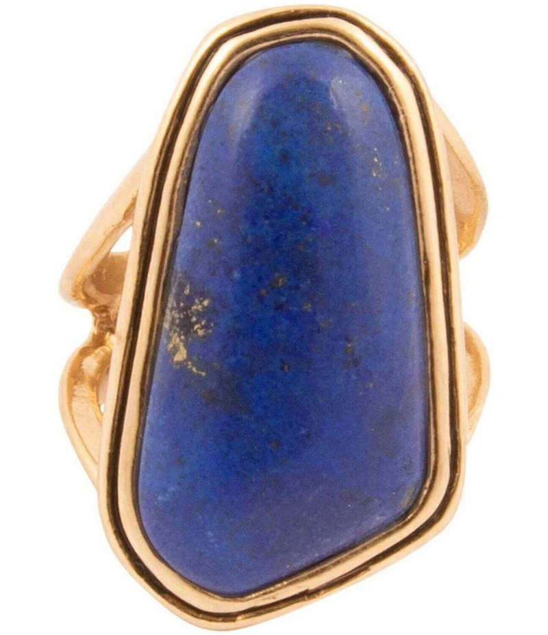 Barse Abstract Bronze and Lapis Ring