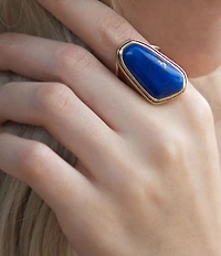 Barse Abstract Bronze and Lapis Ring