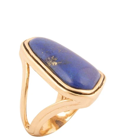 Barse Abstract Bronze and Lapis Ring