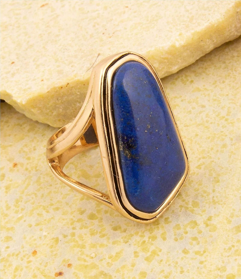Barse Abstract Bronze and Lapis Ring