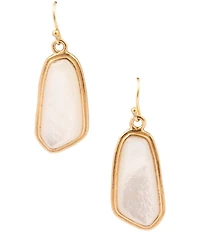 Barse Abstract Bronze and Mother Of Pearl Drop Earrings