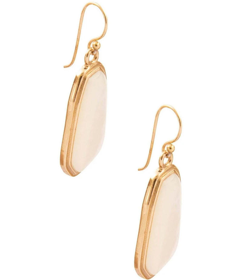 Barse Abstract Bronze and Mother Of Pearl Drop Earrings