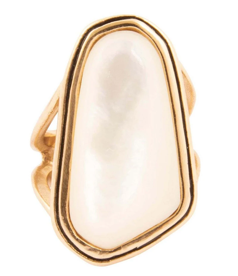 Barse Abstract Mother Of Pearl Statement Ring