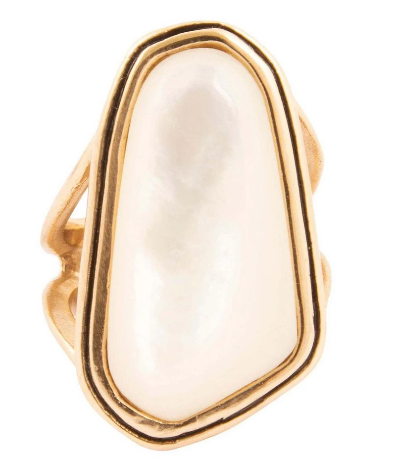 Barse Abstract Mother Of Pearl Statement Ring