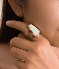 Barse Abstract Mother Of Pearl Statement Ring