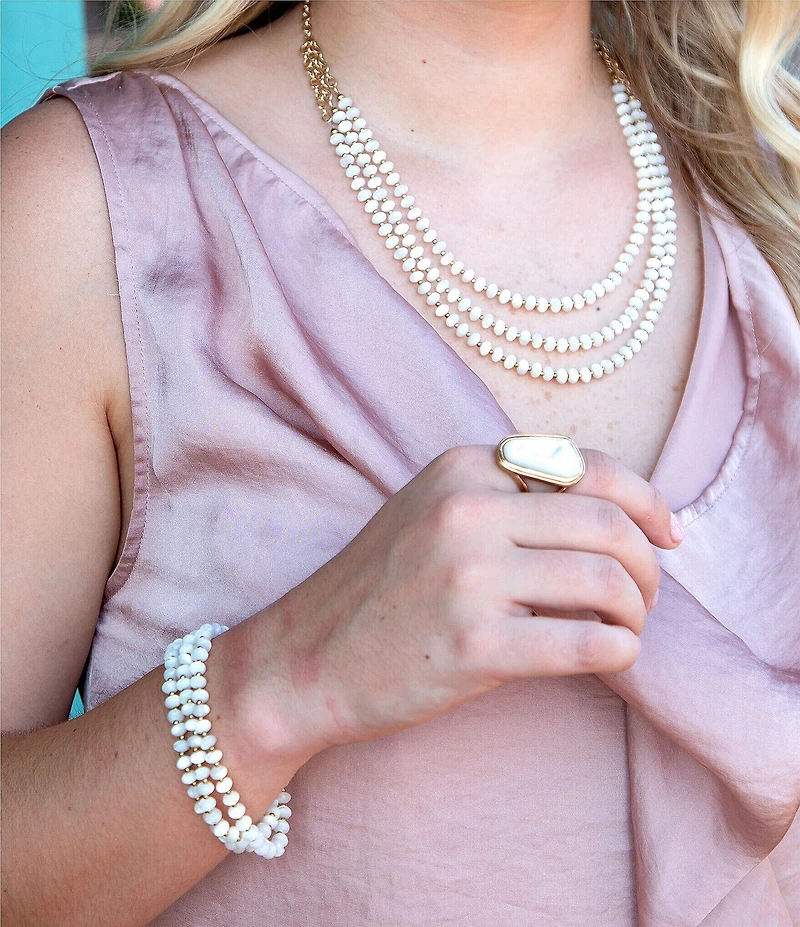 Barse Abstract Mother Of Pearl Statement Ring