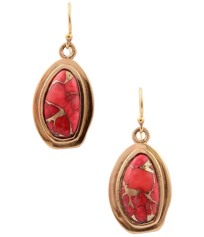 Barse Arden Metal Infused Magnesite Drop Earrings