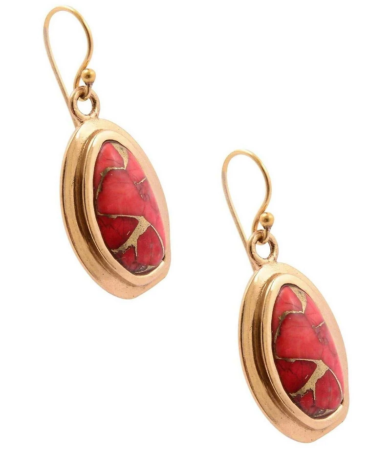 Barse Arden Metal Infused Magnesite Drop Earrings