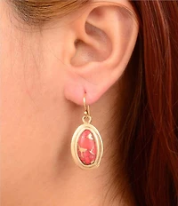 Barse Arden Metal Infused Magnesite Drop Earrings