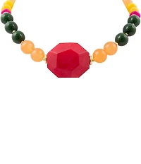 Barse Blossom Genuine Stone Beaded Statement Collar Necklace