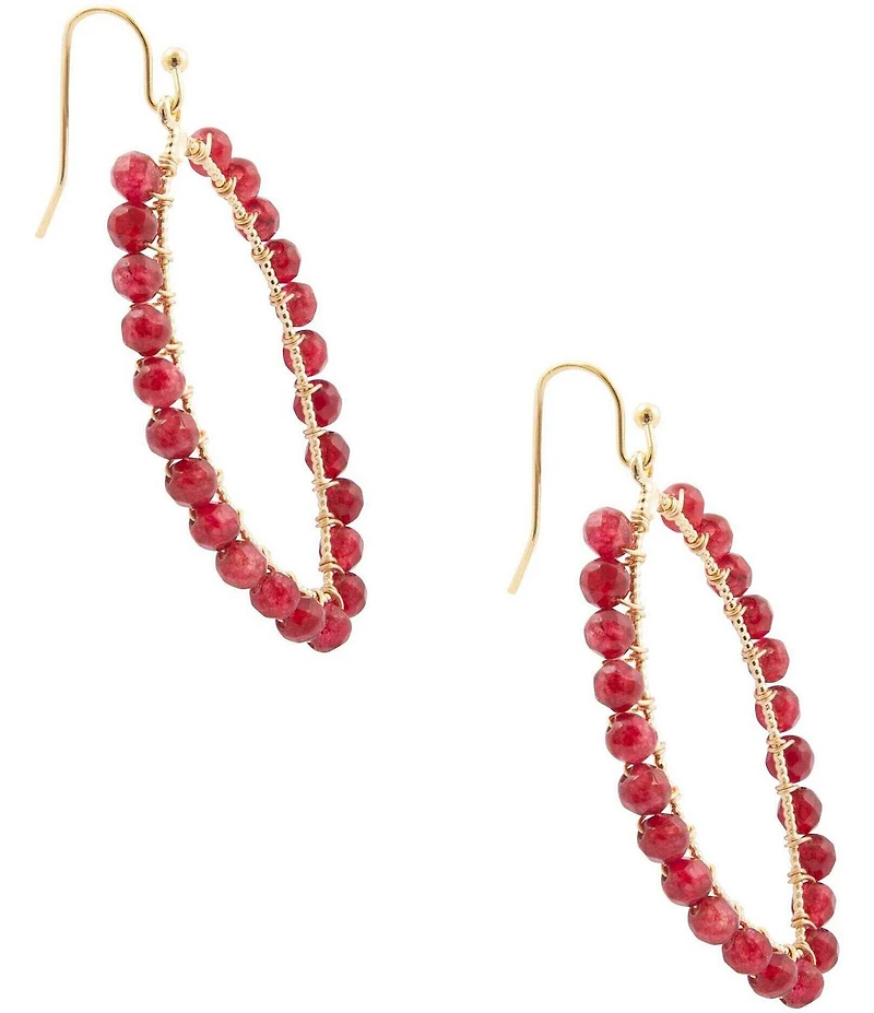 Barse Bordeaux Jade Enchanted Loop Orbital Earrings