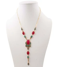 Barse Regalia Golden Y Necklace