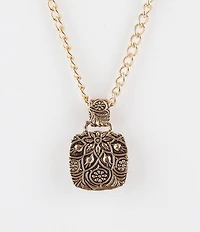 Barse Three Turquoise Stone Statement Pendant Necklace