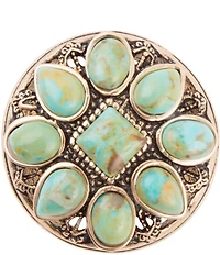 Barse Bronze & Genuine Turquoise Stones Statement Ring