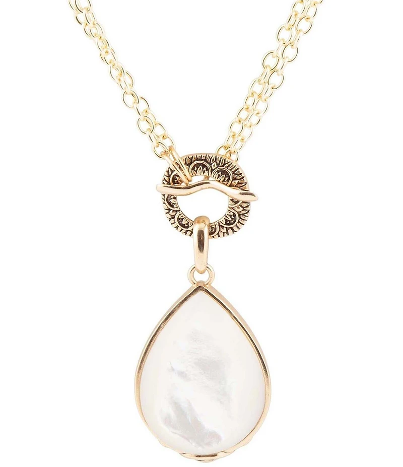 Barse Bronze & Pearl Convertible Pendant Necklace