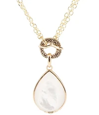 Barse Bronze & Pearl Convertible Pendant Necklace