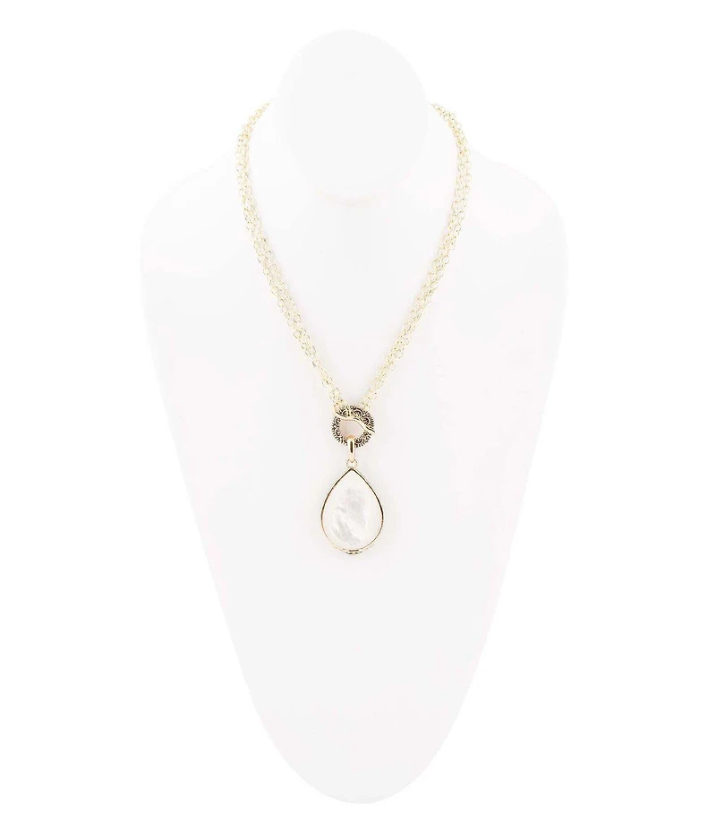 Barse Bronze & Pearl Convertible Pendant Necklace