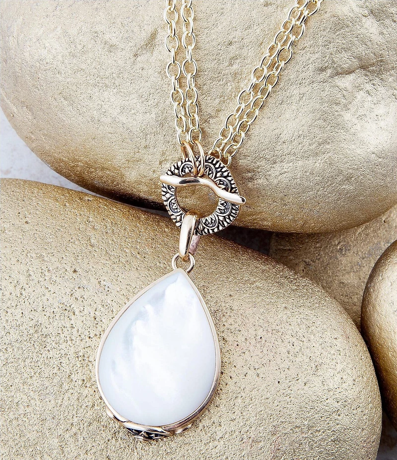 Barse Bronze & Pearl Convertible Pendant Necklace