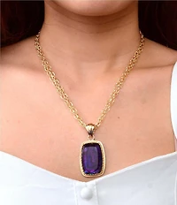 Barse Bronze, Abalone and Amethyst Moonlit Tide Short Pendant Necklace