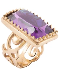 Barse Bronze, Abalone and Amethyst Moonlit Tide Statement Ring