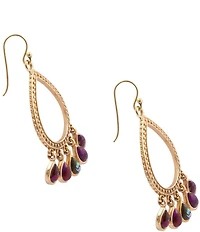 Barse Bronze, Abalone and Purple Turquoise Royal Chandelier Earrings