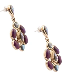 Barse Bronze, Abalone and Purple Turquoise Serenia Drop Earrings