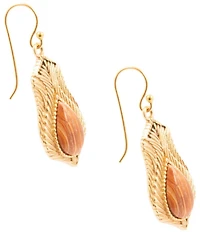Barse Bronze and Copper Opal Genuine Stone Archive Drop Earrings