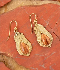 Barse Bronze and Copper Opal Genuine Stone Archive Drop Earrings