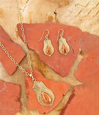 Barse Bronze and Copper Opal Genuine Stone Archive Drop Earrings
